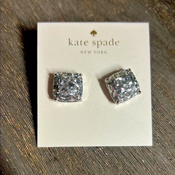 kate spade Jewelry - Kate‎ Spade Silver Glitter Stud Earrings